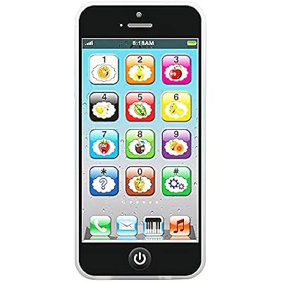 Toy Learning Play Cell Phone with 8 Functions and Dazzling Lights for Toddler Baby Kids 12-18 Months Ages 1-3 Year Old, Black3