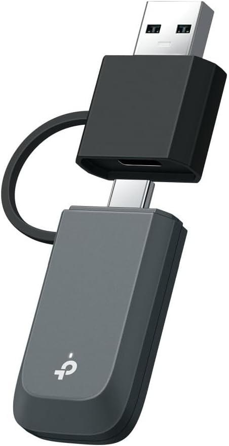 TP-Link Archer TBE400U USB 3.0 Wi-Fi 7 Tri-Band Kablosuz Adaptör, BE6500, 6 GHz/5 GHz/2.4 GHz, 72x24x10.8 mm