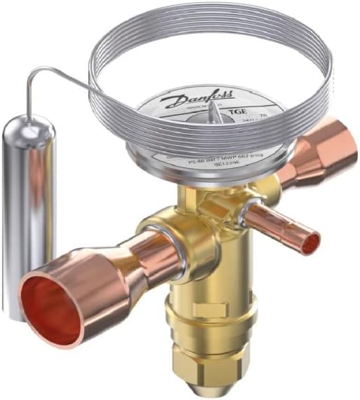Danfoss 067N9418 30TR Thermostatic expansion valve, TGE, R22,R407C, 1-1/8x1 3/8 in Solder, ODF, 1/4 in Externally equalized, Bi-flow,22 to 60 F