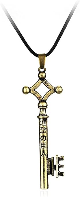 Titan Eren Gold Key Cosplay Pendant Necklace - Metal