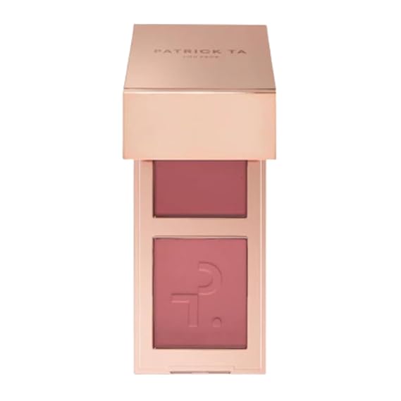 Patrick Ta Double-Take Mini Blush Duo, She Goes to the Gym, Cream and Powder, 0.25 Ounce, Natural Radiant Finish
