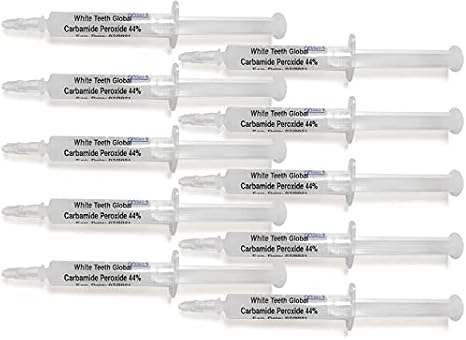 10 Syringes (3ml) New Strongest 44% Carbamide Peroxide Teeth whitening Gel (Mouth Trays NOT Included)