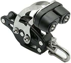 Blue Shark 2263-38 mm Single Swivel Becket Adjustable Cam Aluminum Sailing Block - Max Line: 1/4" (10 mm), Safe Working Load (SWL): 900 lbs, Breaking Load: 2200 lbs
