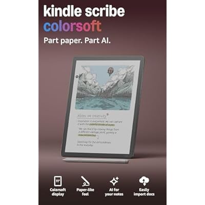 Amazon Kindle Scribe Colorsoft 64GB (newest model) 11 paper-like color display with front light One notebook to replace them all Write in notebooks, docs, and books. Pen included - Graphite