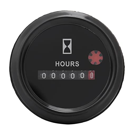 Hour Meter, 12-36V DCAC Quartz Hourmeter Gauge, Mechanical Hourmeter for Boat Marine Auto ATV UTV Snowmobile Lawn Tractors Generators Engine