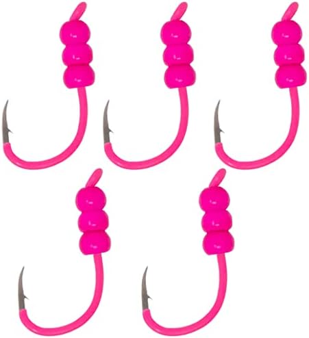 Tooth Shield Tackle 5 Pack Tungsten Weighted Ice Fishing Deadstick Plummeting Hooks Weighted Tip-Up Hooks/Tip Down Hook Walleye Crappie Perch Tungsten Jigs