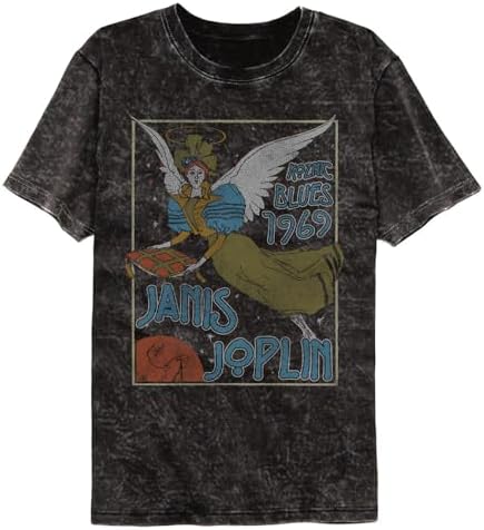 Premium Collection Janis Joplin Kozmic Blues 69 Mineral Wash Mens T Shirt Vintage Style Graphic Tees
