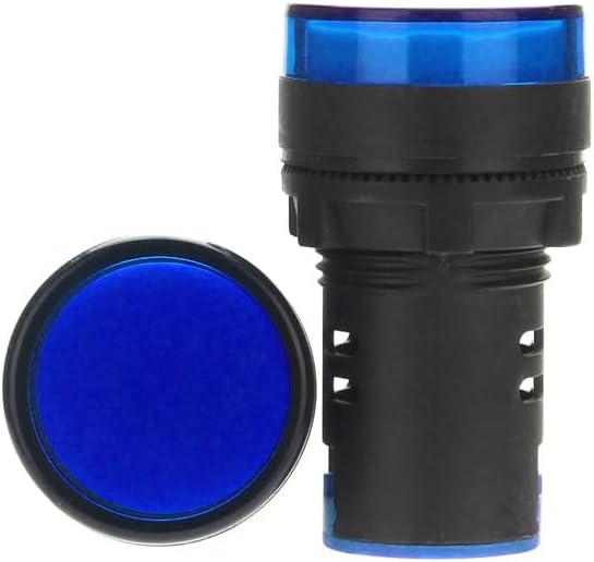 1PCS 22mm Indicator Light AC DC12V-48V 24V 110V-380V 220V LED Power Pilot Signal Light AD16-22DS Panel Mount Lamp Multicolor(AC DC 110V-220V Blue)