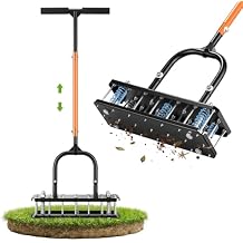 Manual Lawn Aerator Tool, Grass & Yard Aerator, Lightweight 7.7 lb with 21 3.5" Steel Spikes, Ergonomic Automatic Reset Design, Deep Soil Aeration for Healthier Lawns