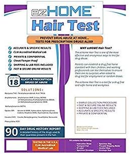 ezHOME Hair Follicle Drug Test - AMP, MAMP, MDMA, MDEA, MDA, THC, OPI, PCP, COC Drug Test Kit for All Drugs - 1 Pack