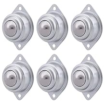 XiKe 6 Pack 1-3/16" Roller Ball Transfer Bearings, Hard Chrome Steel Ball Transfer Unit with Swivel Ball Caster Rollers, Used for Roller Stand, Conveyors,Transfer Equipment and Transmission System