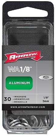 Arrow Fastener WA1/8 Flat Washers - Aluminum, 1/8-Inch, Pack of 4, Small Washers Screws