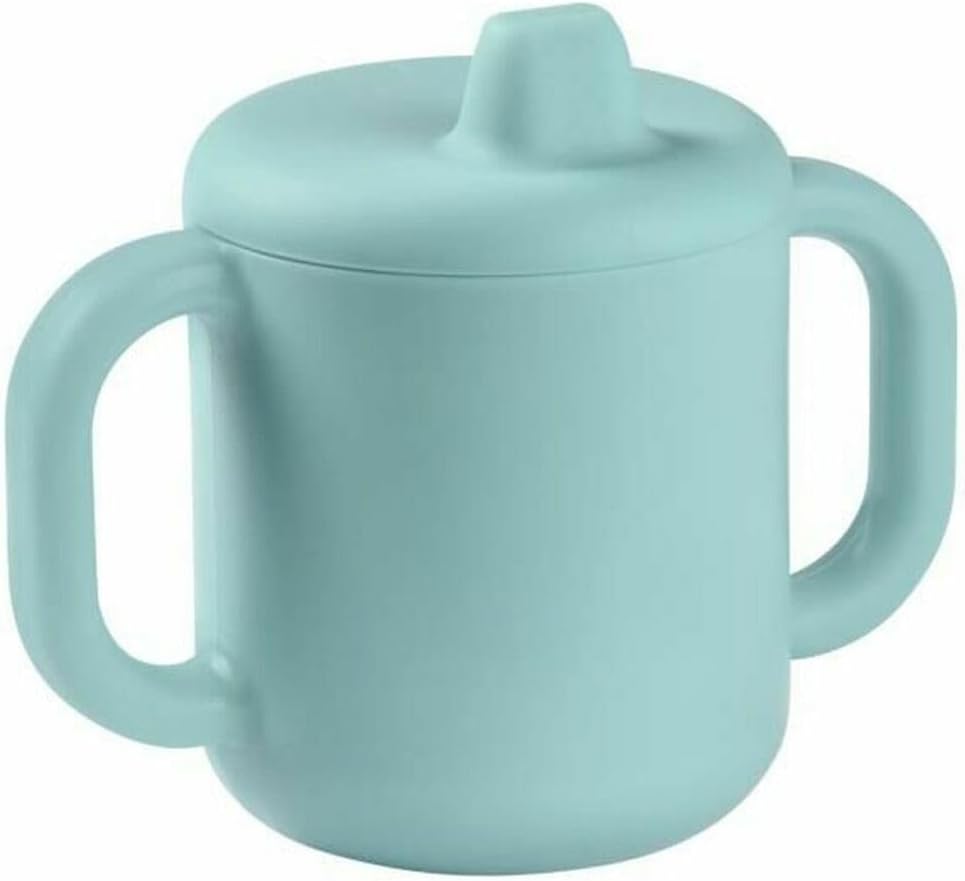 Béaba Learning Glass/Cup for Child/Baby, 100% Silicone, Soft and Very Resistant Material, Microwave Compatible, Blue