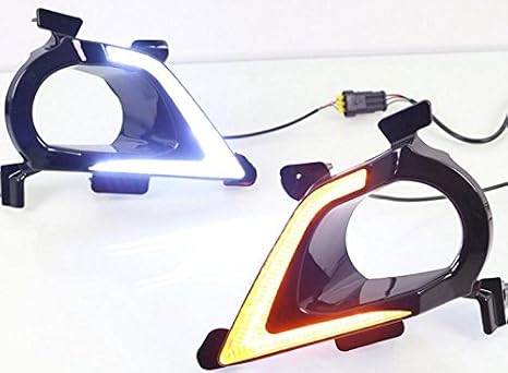 Lightguiding Daytime Running Light, Retrofit Car Fog lamp LED with yellow light color DRL kit For Toyota INNOVA 2015-2016