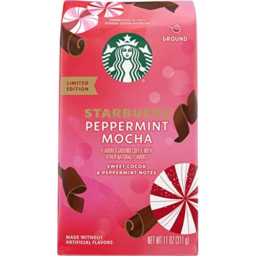 Starbucks Limited Edition Ground Coffee Peppermint Mocha, 11 Ounce Pack of 1