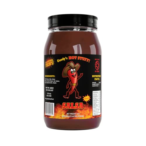 Gordys Hot Stuff! Medium Salsa - Handcrafted in Texas with Fresh Tomatoes and Jalapeno Peppers - 16oz