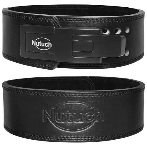 Genuine Leather Lever Weight Lifting Belt |10mm | Gym Belts | Weight Lifting Belts for Men and Women | Grain Leather Weightlifting Belt | Workout Belt | Powerlifting Belt for Back Support | Squats