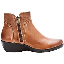 Propet Womens Waverly Round Toe Zippered Casual Boots Ankle Low Heel 1-2" - Black