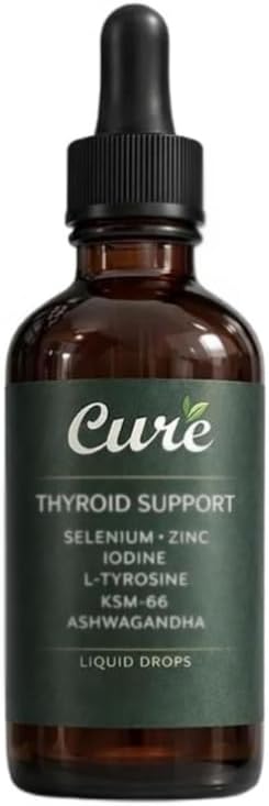 Thyroid Support Drops, Cure Thyroid Support Drop,Natural Ingredients,Energy & Focus Formula, Mood,Sleep Support, for Women and Men,60ML (1 pcs)