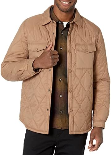 Calvin Klein Mens Diamond Quilted Shirt Jacket