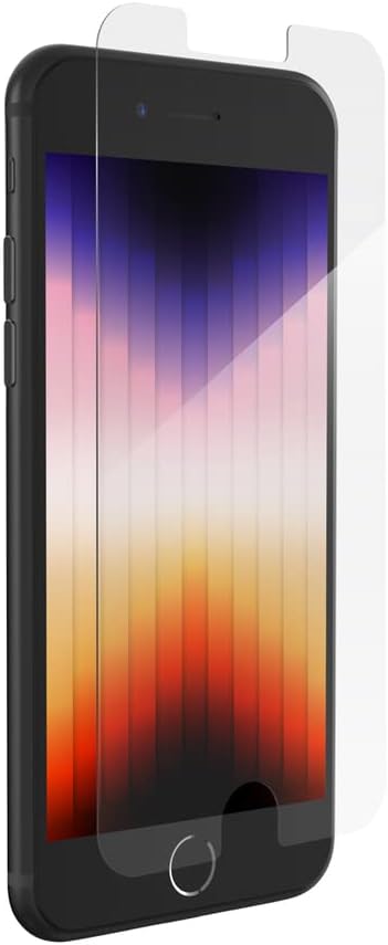 ZAGG Glass Elite Screen Protector for iPhone SE (3rd/2nd Gen), 8, 7, 6s, 6 Maximum Impact & Scratch Protection, Aluminosilicate Glass, Smudge-free, Easy Apply,InvisibleShield, Reinforced Edges
