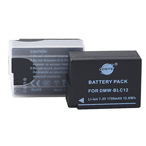 DSTE Replacement for 2X DMW-BLC12 Battery Compatible Panasonic Lumix DMC-G5 G6 G7 GH2 GX8 FZ200 DMC-FZ2500 DMC-FZ2000 DC-G90 DC-G95 Leica Q Camera as BP-DC12E Compatible Sigma BP-51