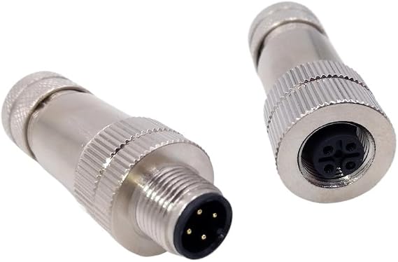 M12 Water Proof Connector Matel Signal Shielding Male Female Screw Threaded 4 5 8 Pin(Straight,Female Insert_8P)