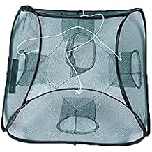 YYDS Fishing net Automatic Folding Fishing Net Bait Crab Net Cage Fishing Net Trap Portable Folding Umbrella for Multiple Specifications Fish net (Color : Green, Size : 5 Holes)