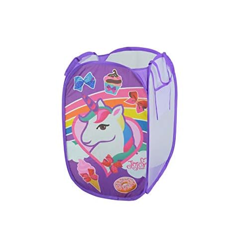 Nickelodeon Jojo Siwa Rainbow and Bows Pop Up Hamper with Durable Carry Handles, 21H x 13.5W X 13.5L