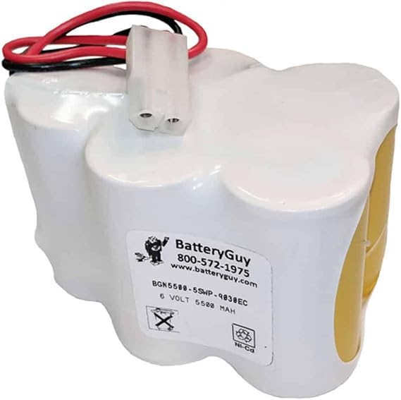 BatteryGuy 6V 5500mAh Nickel Cadmium Battery - BGN5500-5SWP-9030EC (Rechargeable)