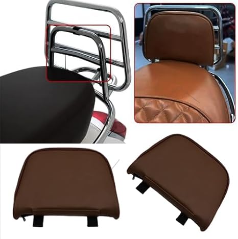 Rear Shelf Backrest Pad fit for GTS300 GTV Primavera Sprint 150 (Brown) | Tail Rack Backrest Pad Backrest Bag Cover