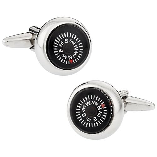 Compass Cufflinks Functional Working with Presentation Gift Box