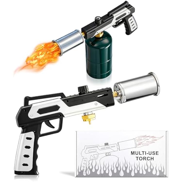 Saker Propane Torch Gun, Adjustable Flame Blow Torch with Safety Lock for BBQ, Grill, Campfire, Searing Steak, Cooking, Charcoal Lighter, DIY, Camping Torch Gift Idea Propane Tank Not Included