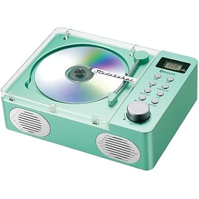 Studebaker SB3720 Portable Stereo Bluetooth CD Player with MP3 Playback, FM Radio, USB, and Built-in Rechargeable Battery Teal