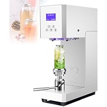 Semi-Automatic Cup Sealer Machine, Commercial Electric Can Sealer Seamer Can Closing Machine with Intelligent Control Panel for Sealing 6.92'' Height Bottle Can,White