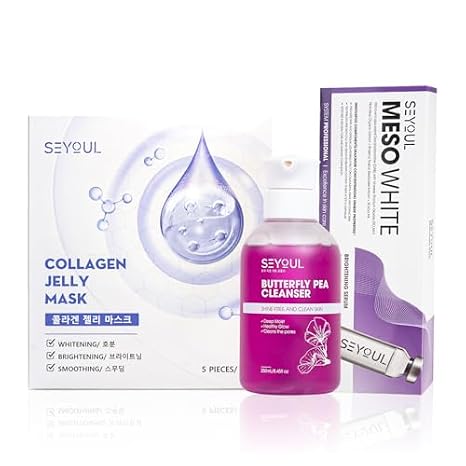 SEYOUL Glow Set Brightening Serum, Collagen Jelly Mask & Cleanser for Hydrated, Radiant Skin