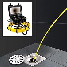 Sewer Camera with HD 1200TVL Camera, 9" LCD Monitor, 200FT Cable Pipe Inspection Camera Drain Sewer Industrial Endoscope Waterproof IP68 Snake Video System Pipe Inspection Camera