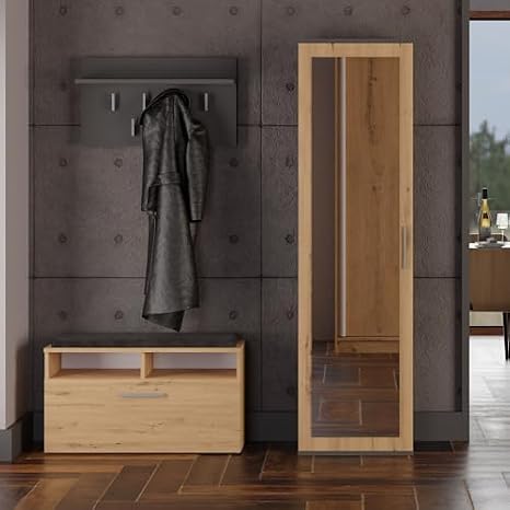 WHATSIZE ENTERPRISE - Modern Entryway Hall Single Wardrobe with Drawers