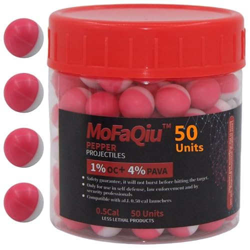 50 Cal1% OC4% PAVA Pepper Balls,Nanopowder,Fracture Groove Design,Laser Welding,Pepper Self Defense Balls, Pepper riot Control Balls