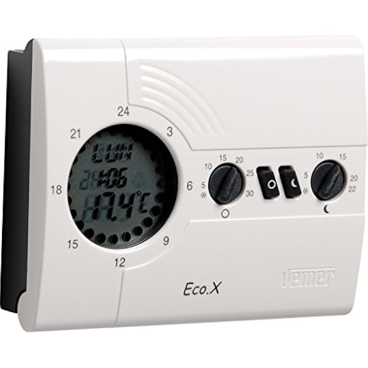 VN160800 Model ECO.X-W Weekly chronothermostat with Battery Supply. Wall-mounting. Color White