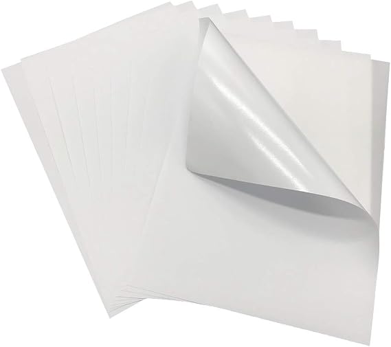 Pack of 100 Sheets-High Sticky Printable Matte Self Adhesive Full Sheet A4 Sticker Paper/Label for Inkjet & Laser Printers