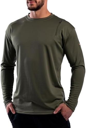 SCOTTeVEST Long Sleeve Performance T-Shirt for Men - 3 Hidden Pockets - Moisture Wicking Shirt for Travel & More