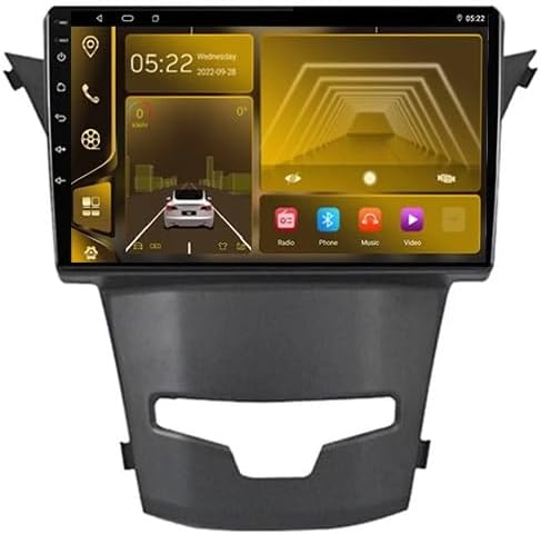 Android 9 Inch Touchscreen Car Radio Stereo for SsangYong Korando 3 Actyon 2 2013-2017 with Carplay Android Auto GPS Navigation with BT WiFi USB Mirror Link FM Auto Parts(2+32G)