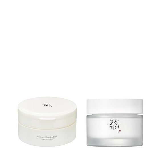 Beauty of Joseon Radiance Cleansing Balm (100ml, 3.38 fl.oz.) with Dynasty Cream Hydrating Face Moisturizer (50ml, 1.69 fl.oz.), Korean Skincare