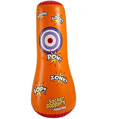 Socker Bopper Power Bag Standing Inflatable Punching Bag for Kids, Box, Bop, Punch, Great Tool for Agility-Balance-Coordination-Athletic Development, in or Outdoor Active Play