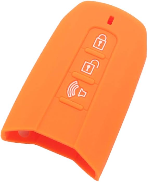 SEGADEN Silicone Cover Protector Case Holder Skin Jacket Compatible with SSANGYONG 3 Button Smart Remote Key Fob CV9631 Orange