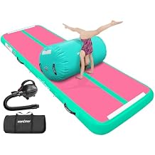 VOFiTNY 4 ft x 2.5 ft Tumbling Air Barrel Inflatable Gymnastics Air Mat 10ft Tumble Track Home Gym