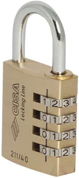 CISA 21190200 Combination Padlock, Brass, 20 mm
