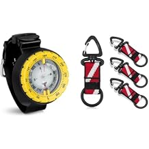Scuba Compass and 4Pack Scuba Octo Holder with Clips