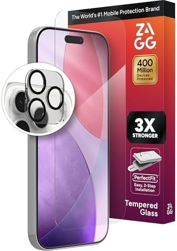 ZAGG Glass Screen & Camera Lens Protection for iPhone 17 Pro - Impact & Shatter Protection, Full Coverage Scratch & Smudge-Resistant Tempered Glass, Anti-Reflective Camera Lens Protector